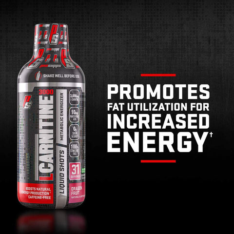 ProSupps L-Carnitine 3000 Stimulant Free Liquid Shots for Men and Women (31 Servings, Berry)