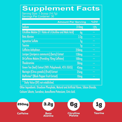 Redcon1 Total War - Pre Workout, 30 Servings (Rainbow Candy)