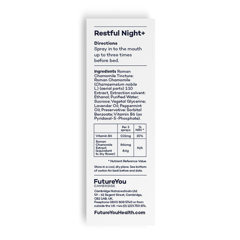 Restful Night with Roman Chamomile Extract - Easy to Absorb Formulation - Vegan Suitable - 28 Day Supply - Developed by FutureYou Cambridge