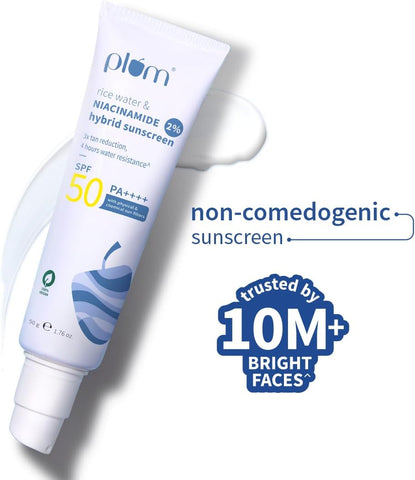 Plum Rice Water & Niacinamide 2% SPF50 Sunscreen 50G