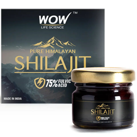 Wow Life Science Himalayan Shilajit 75% Fulvic Acid 20g(Pack of 2) and FREE Star Spark Delay Spray for men 12 ml