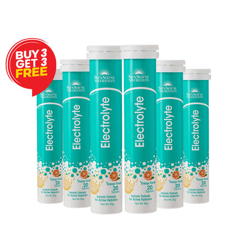 Sunshine Nutrition Electrolyte Effervescent Orange Tabs 20's Super Saver Pack
