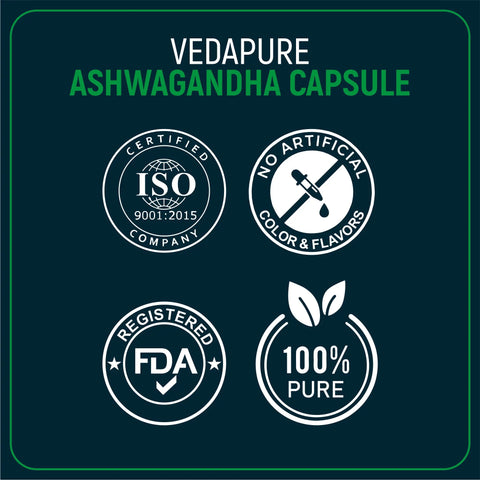 Vedapure Ashwagandha Anxiety & Stress Relief 60 Capsules - National Day Deal