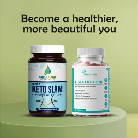 Vedapure Keto Slim and Herbal Max L Gluthathione Combo