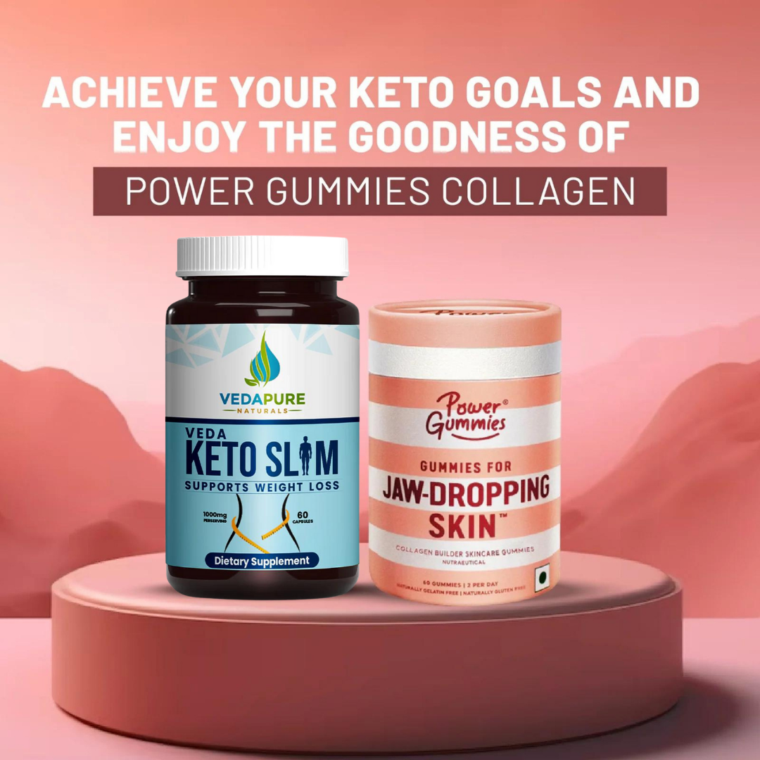 Vedapure Keto Slim and Jaw Dropping Skin Gummies Combo