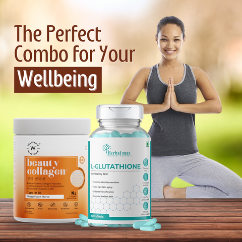 Wellbeing Beauty Collagen and Herbal max L-Glutathione Combo Pack