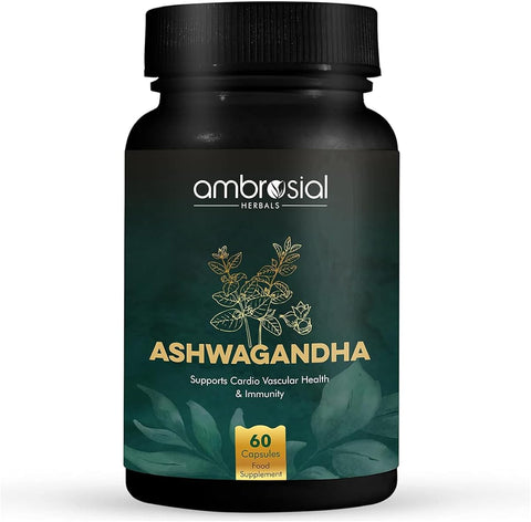 Ambrosial Ashwagandha Capsules - 500mg High Strength - 60 Vegan Capsules