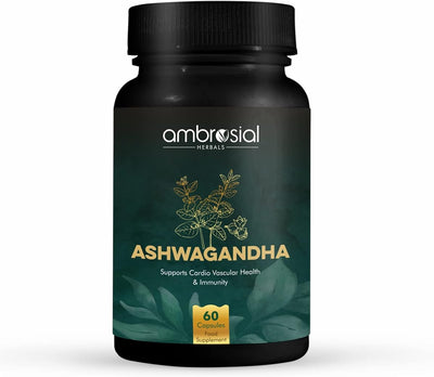 Ambrosial Ashwagandha Capsules - 500mg High Strength - 60 Vegan Capsules