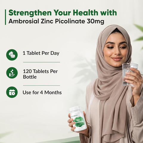 Ambrosial Zinc Picolinate 30mg Vegan Capsules - 120 Count