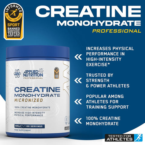 Applied Nutrition Creatine Monohydrate - Micronized, Unflavoured, 500g