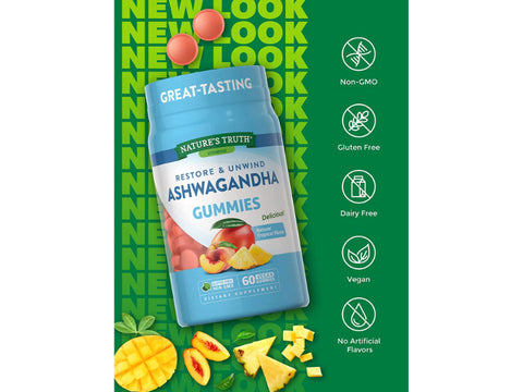 Nature's Truth Ashwagandha Gummies 60 Tropical Flavor Gummies