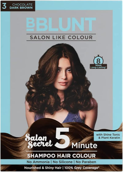 BBLUNT Chocolate Dark Brown Hair Shampoo - Ammonia-Free, 20ml x 5
