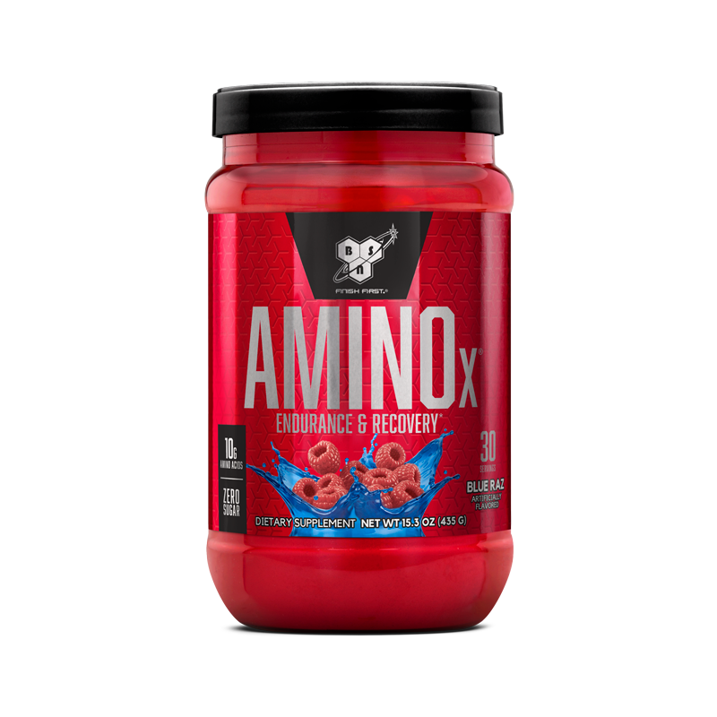 BSN AMINOx Amino Energy Powder for Endurance & Recovery - Blue Raspberry, 435g, 30 Servings