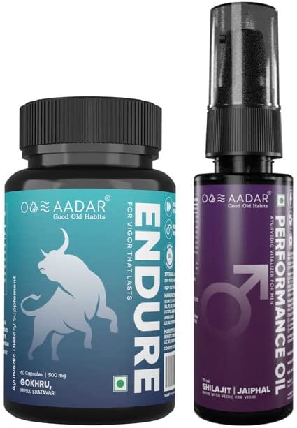 AADAR Ayurvedic Combo Pack Performance Oil & Endure Capsule