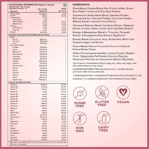 Well Being Nutrition Superfood Plant Protein Chocolate Peanut Butter and  Daily Fiber Vanilla Berry Flavor