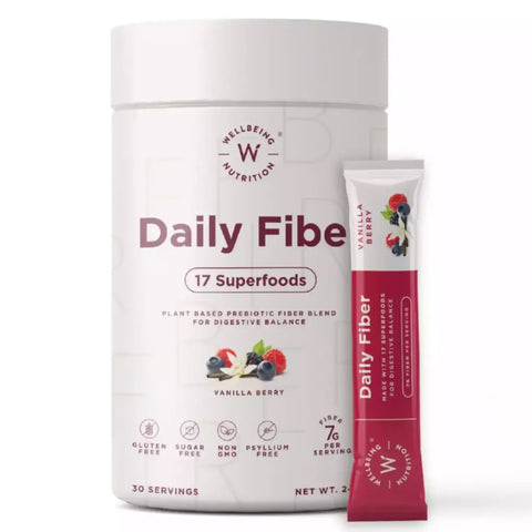Wellbeing Nutrition Daily Greens and Daily Fiber Vanilla Berry Combo Pack