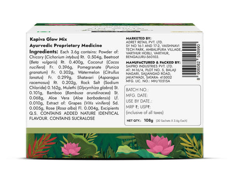 KAPIVA Glow Mix Rose, Shatavari & Pomegranate 30 Sachets + Free Kapiva Get Slim Mix (Powder)150 gms