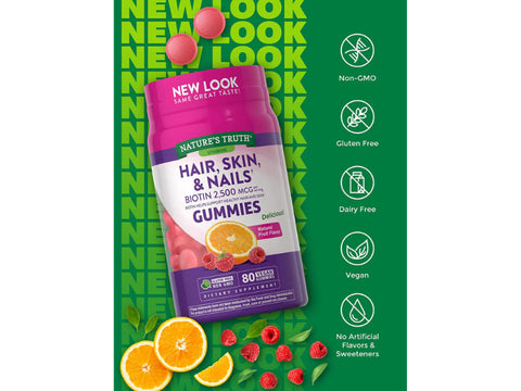 Nature's Truth Hair, Skin, Nails 2500 mcg, 80 gummies