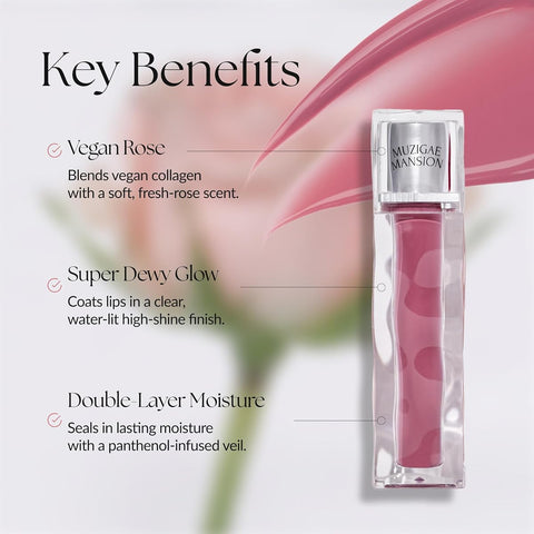 ICY GLOW Lip Tint - Vegan Collagen, Red Gloss Shine, 5ml