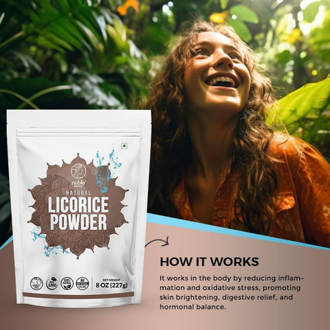 Noble Herbal Licorice Powder - Natural Mulethi, 227g