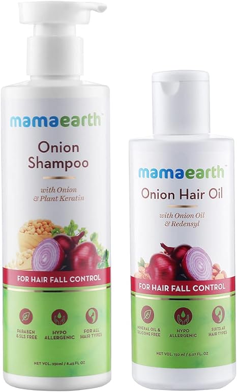 MAMAEARTH Onion Hair Oil 150 ml and Shampoo 250 ml