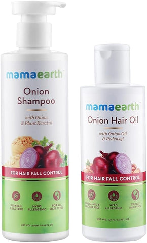 MAMAEARTH Onion Hair Oil 150 ml and Shampoo 250 ml