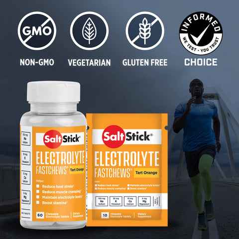 SaltStick Electrolyte Fastchews- Tart Orange, 60 Tablets