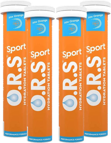 O.R.S Hydration Tablets With Electrolytes, Vegan, Gluten And Lactose Free Formula - Natural Orange Flavour 20'S