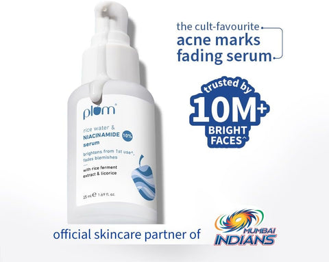 Plum Rice Water & 10% Niacinamide Serum (New Pack) | 15ml | Full Size