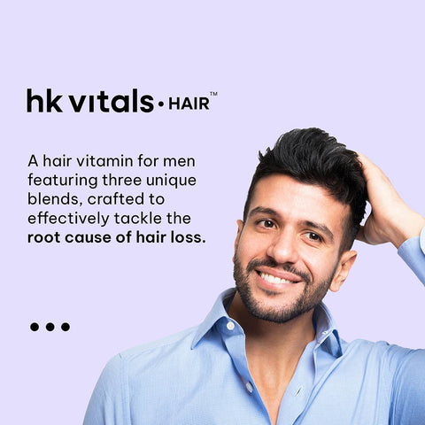 HK Vitals Hair Vitamin With Dht Blockers (60 Capsules) | Omega & Biotin, Supports Keratin Synthesis & Helps Reduce Hair Fall
