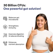 HK vitals Pre & Probiotics (60 Capsules) | With CFU & 100mg Prebiotics | Improves Digestion & Immunity