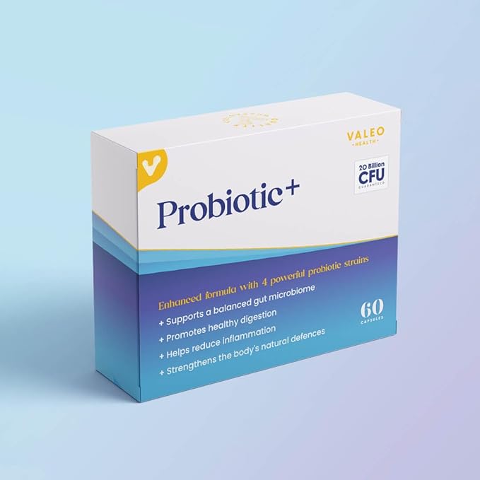 Valeo Probiotic+ | 20 Billion CFUs with 4 Probiotic Strains| Supports Digestive Health, Immune Function, and Gut Flora Balance | Health Supplement for Men & Women | 60 Capsules