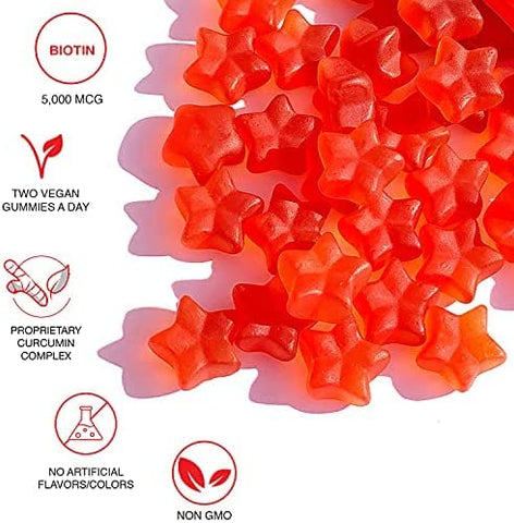 Hairtamin - Gummy Stars Hair Vitamin, 60 Vegan Gummies