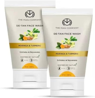 The Man Company De Tan Face Wash with Turmeric & Moringa - 100ml, Pack of 2