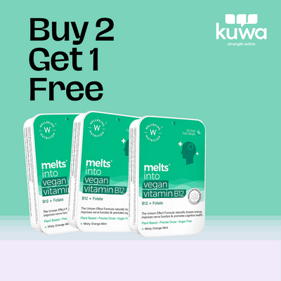 Vegan B12 Vitamin Melts - Plant based 30 Oral strips, Buy 2 Get 1 Free