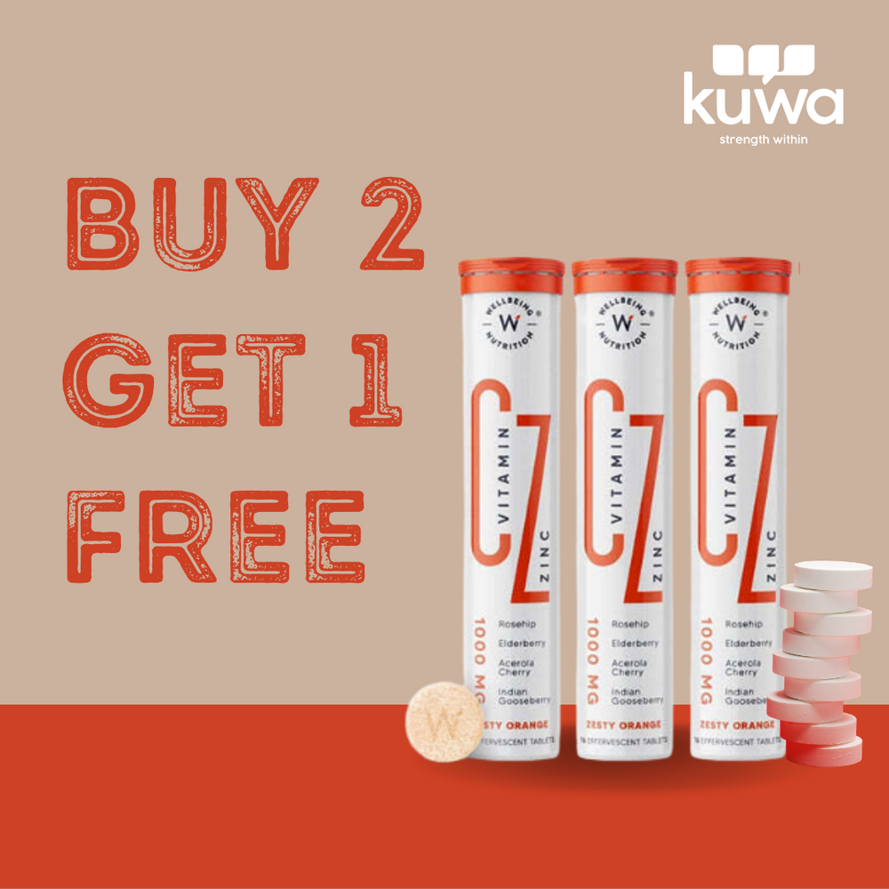 Wellbeing Nutrition Organic Vitamin C + ZINC 16 Tablets, Buy 2 Get 1 Free