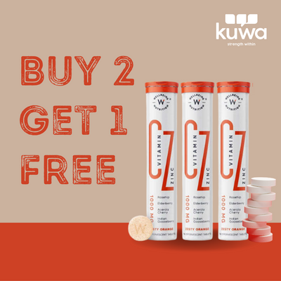 Wellbeing Nutrition Organic Vitamin C + ZINC 16 Tablets, Buy 2 Get 1 Free