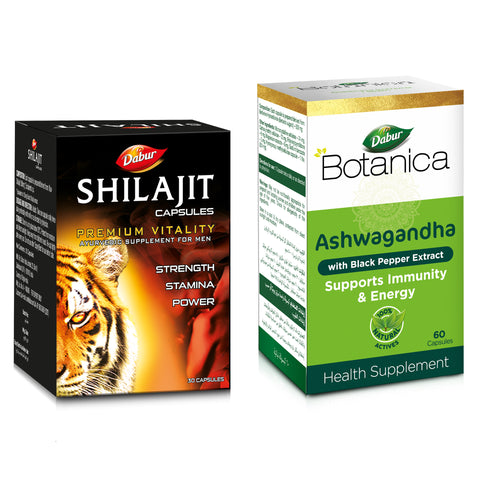Dabur Energy & Stamina Booster Pack- Shilajit and Ashwagandha