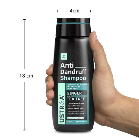 USTRAA Anti-Dandruff Shampoo GINGER and TEA TREE 250 ml
