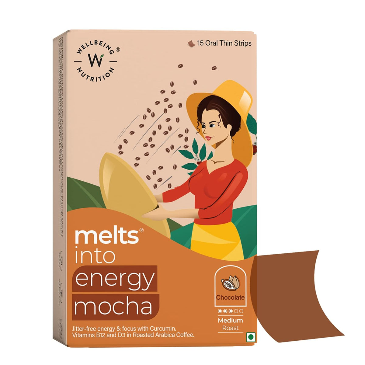 Wellbeing Nutrition Melts into Energy Mocha 15 Oral Thin Strips
