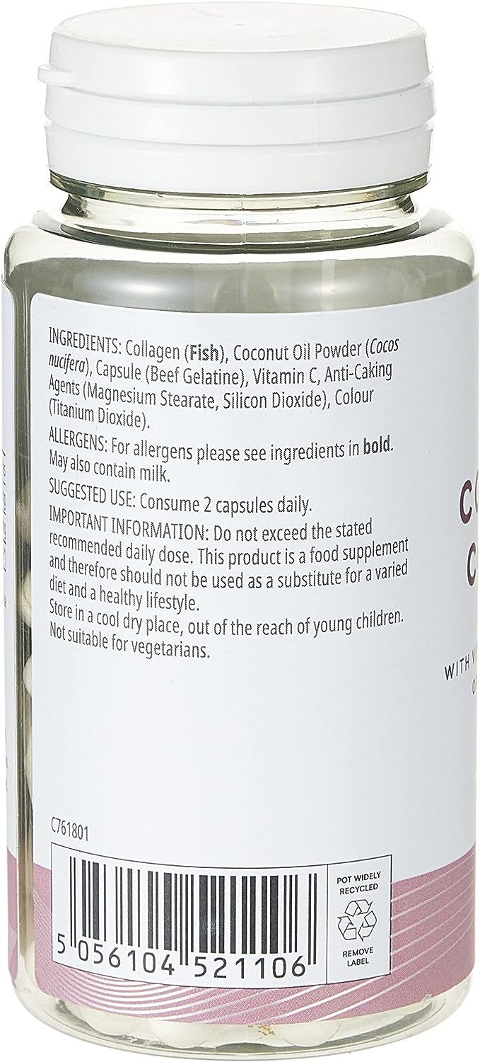 MYVITAMINS Beauty Coconut + Collagen with Vitamin C to Support Health of Hair, Skin and Nails 60 Capsules