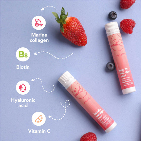 Nutrili Beauty Collagen Shots - 20 berry flavored shots of 25 ml