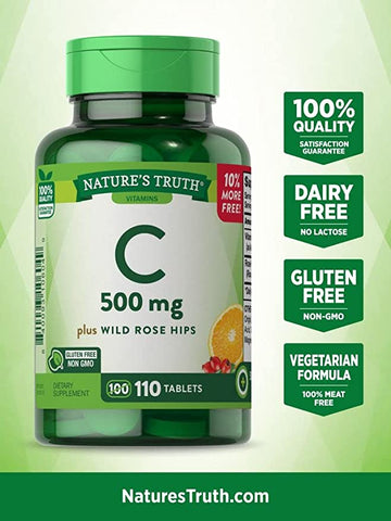 Nature's Truth Vitamin C, 500 mg, 100+10 Tablets