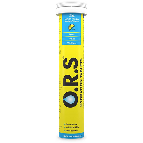 Ors Hydration Tablets with Electrolytes, Vegan, Gluten and Lactose Free Formula - Natural Lemon Flavour 24'S