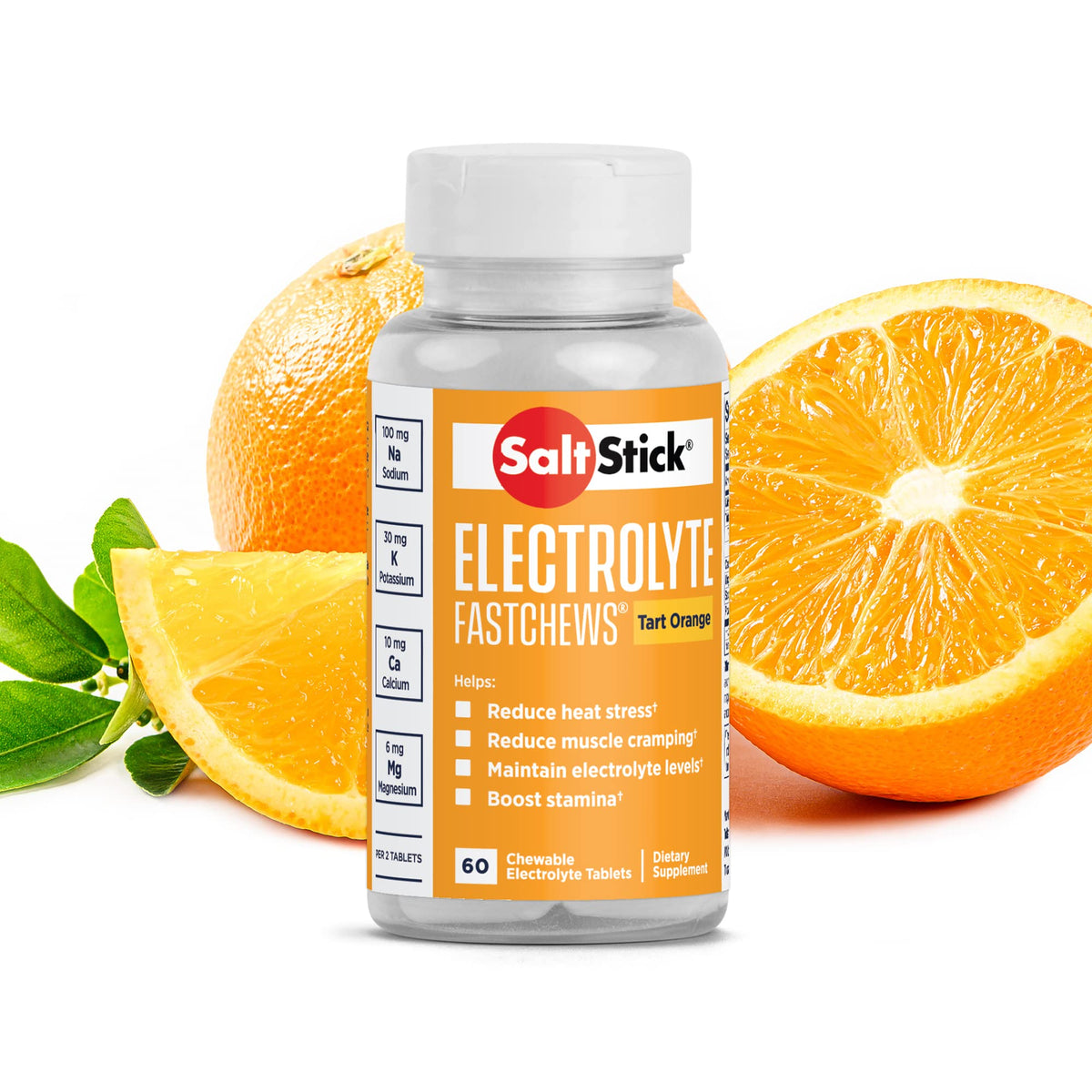 SaltStick Electrolyte Fastchews- Tart Orange, 60 Tablets